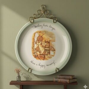 💚🌼Vintage 1972 Holly Hobbie Collector's Edition Plate - 10.25” Green Rim🌼💚